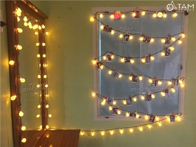 Dây đèn Led trái bi bọt nước vàng ấm Thái Lan bi nhỏ